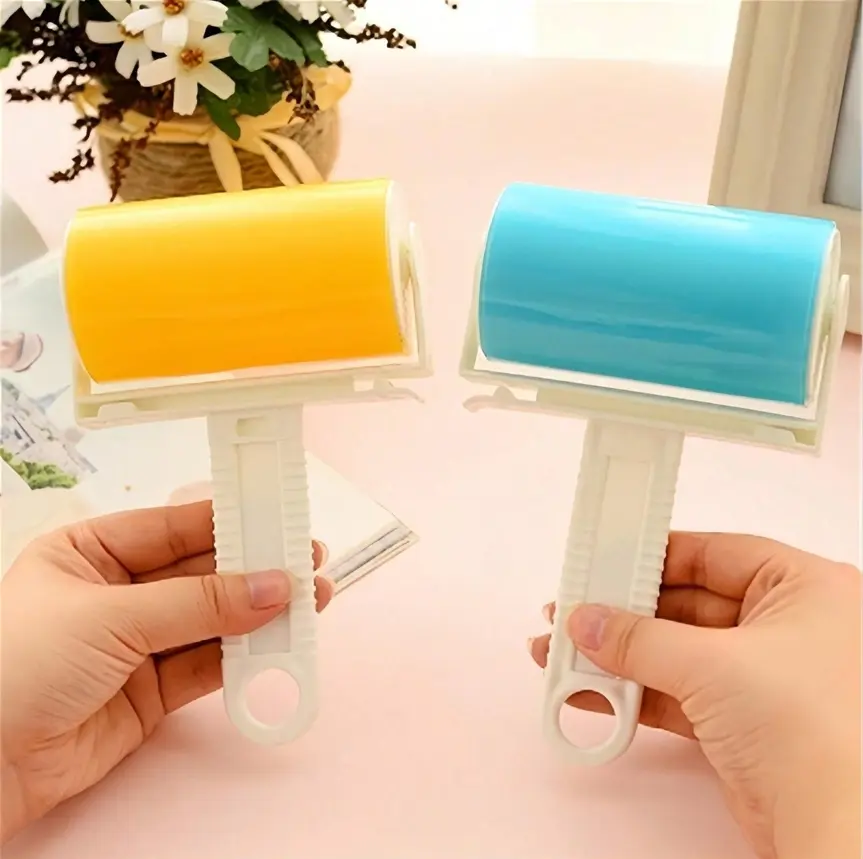 1pc Foldable small size Lint Roller, Washable Lint Remover, Clothes Lint Brush, Sticky Lint Roller Brush, Fabric Dust Cleaning Brush Non Hair Remover