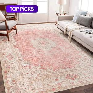 Boho Style Area Rug, 1 Count Vintage Non-slip Washable Rug, Decorative Carpet for Home Living Room Bedroom Kitchen Entrance, Boho Persian Rug #TOP PICKS
