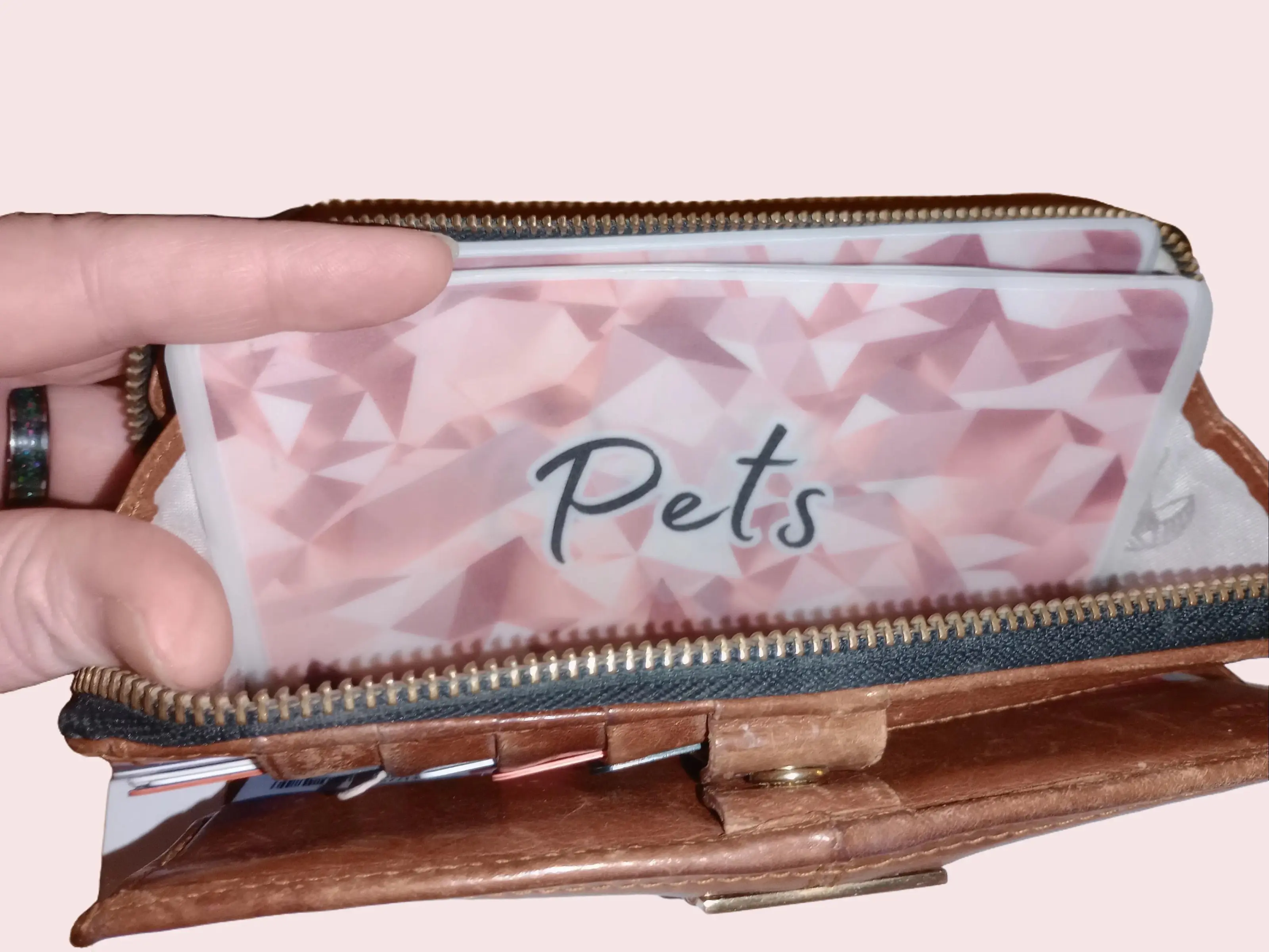 Vellum Envelopes to hold Cash - Purse Sized - Personalise to suit your categories. Rose Gold Design.