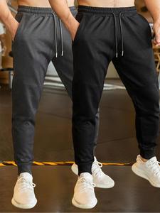 Men's Solid Color Drawstring Waist Sweatpants, Casual Loose Jogger Pants for Spring & Fall, Fashion Men's Bottoms for Daily Wear, Beige