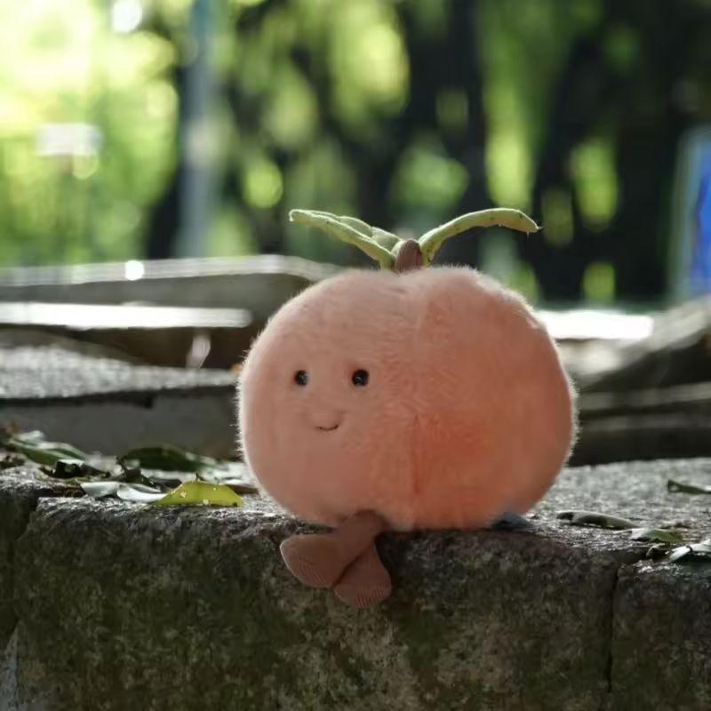 Peach Pear Cherry Plush Doll Smiling Face Fruit Series Home Bedroom Decoration Pet Interactive Toy Birthday Gift 4