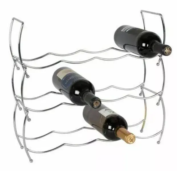 3 Tier Stackable Chrome Bottles Storage Display Rack Holder for Up to 12 Bottles - Organiser Utensils 2