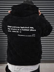 Men's Letter Print Hoodie, Casual Warm Long Sleeve Hooded Sweatshirt for Fall & Winter, Men's Clothes for Daily Wear