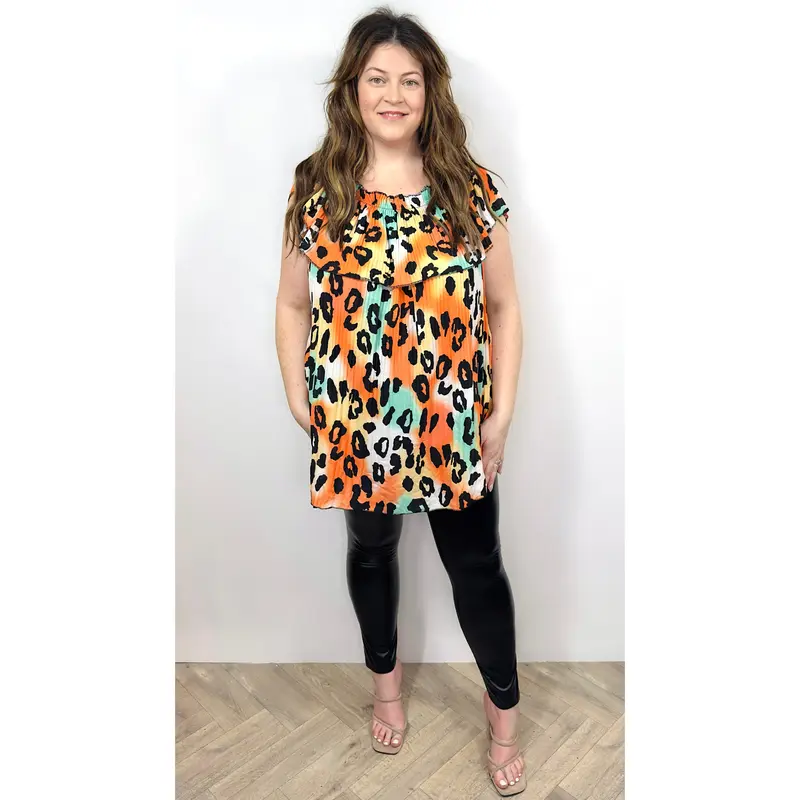 AMELRY Chiffon Leopard Top Size 14-26 6