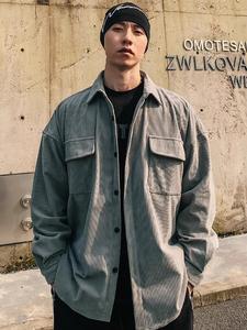 Men's Solid Button Front Flap Pocket Shirt, Loose Casual Drop Shoulder Long Sleeve Top for Spring & Fall, Fashion Men's Clothes for Daily Wear