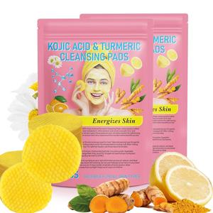 Kojic Acid & Turmeric Cleansing Pads, 2 Packs(40pcs/pack) Gentle & Non-irritating Cleansing Patches, Facial Skin Care Tool for Body Skin