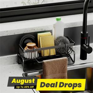 Kitchen Sink Drain Rack, Metal Sponge Drain Holder, Multifunctional Storage Rack for Home Kitchen, Kitchen Gadgets Organizer, Bathroom Storage Rack