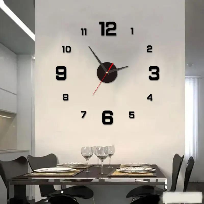 3D Frameless DIY Wall Hanging Clock Wall Stickers for Home and Office Decoration 6