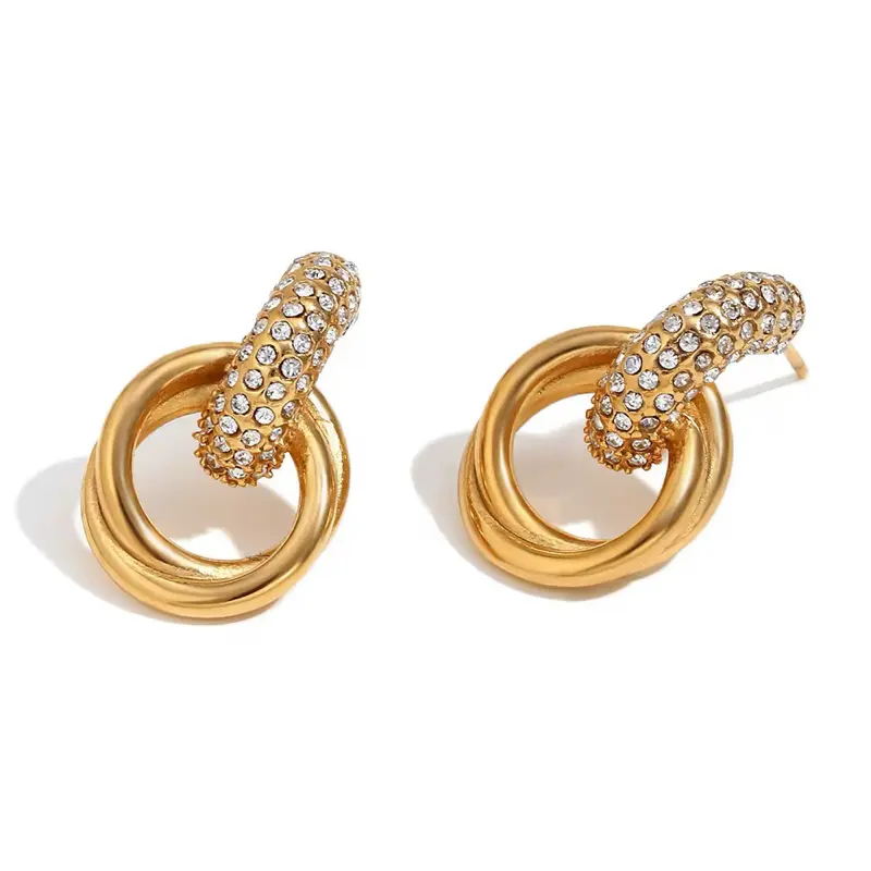Stud hoops - Gold Hoop Earrings - Chunky Gold Hoops 0