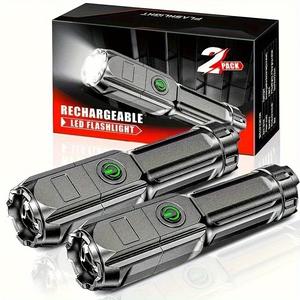 Rechargeable LED Flashlights for Men, 3000-high Lumens Tactical Flashlight, Waterproof Flashlight Tools for Emergency & Camping, Outdoor Tools, Super Bright Flashlight, Adjustable Tactical Flashlight, High Performance Flashlight