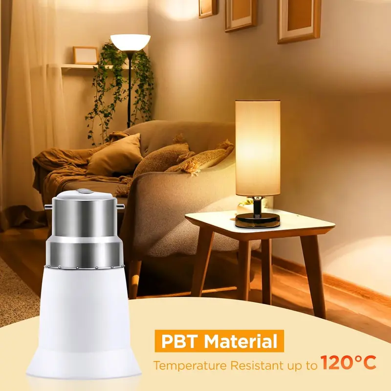 (Pack of 3) B22 to E27 Converter, BC to ES Lamp Base Adapter, Socket Converter for LED, Incandescent and CFL Bulbs 5