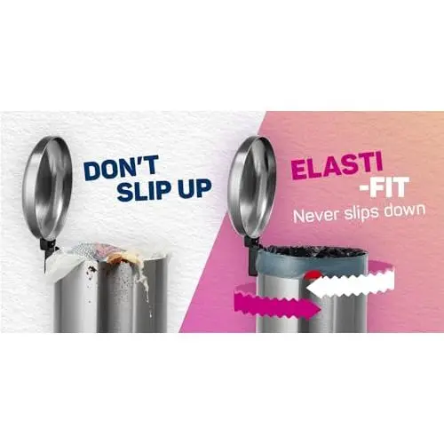 Bacofoil Elasti-Fit Bin Liners - 30L Recycled bin bags, 6 Rolls (72 Bags) - Leak-Proof, Elastic Fastening for Secure Fit - Made from 100% Recycled Plastic - Eco-Friendly Waste Disposal. 5