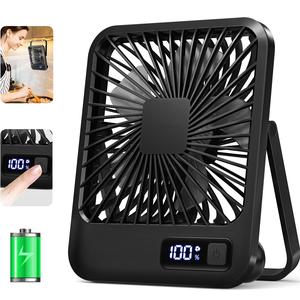 Portable USB Rechargeable Fan, 180° Tilt Folding Personal Fan, Rechargeable Hand Fan with Power Display, 5 Speeds Ultra Quiet Table Fan for Desktop, Home, Travel