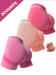 Women's Letter Print High Waist Gym Shorts, Breathable Comfortable High Stretch Yoga Shorts, Ladies Sportswear for Indoor Outdoor Wear, Skinny Workout Shorts