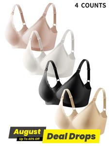 Maternity's Solid Adjustable Strap Pregnancy Maternity Bra, Casual Elegant Comfortable Breathable Push Up Bra for All Seasons, Maternity Lingerie for Daily Wear, Underwear, Wireless Bra, Minimalist Casual Comfy Bras, Maternity Clothes