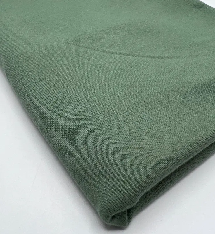 Green French Terry Loopback Cotton Jersey 230 GSM 95/5 Lycra 4 Way Stretch 4