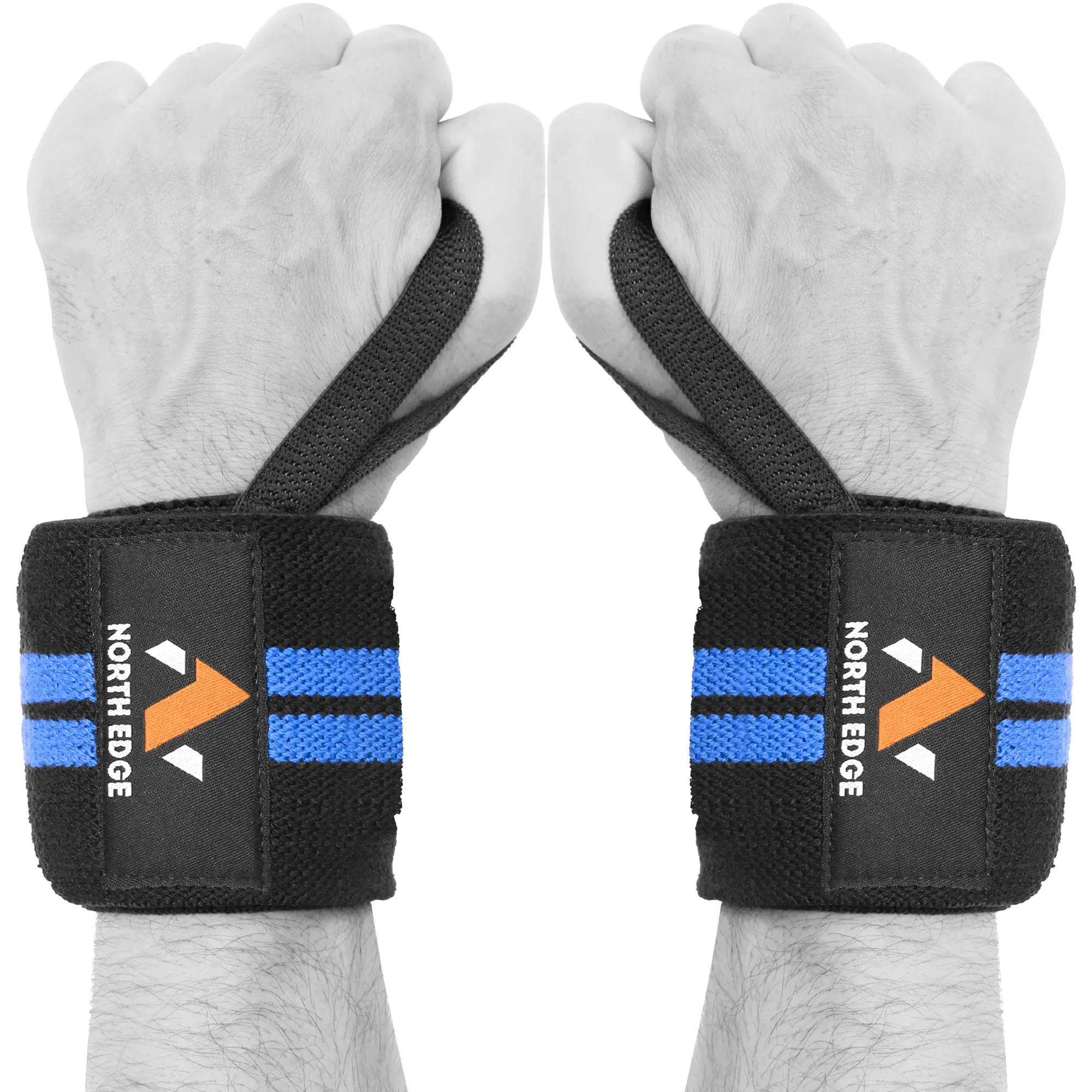 Wrist Wraps For Support, Elasticated Pro Cotton Straps, Thumb Loop, Powerlifting Bodybuilding Fitness Strength Gym Training WOD Workout, Gymnastics Calisthenics