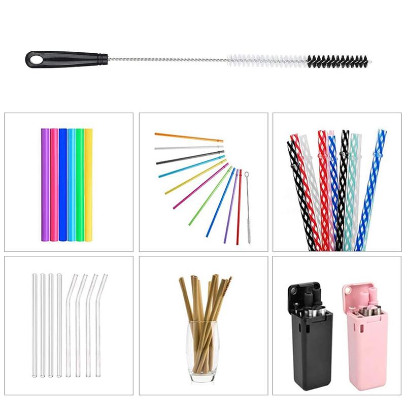 8 Pack Bottle Cleaning Brush Set Long Handle Bottle Cleaner with Kettle Lid Brush Straw Brush 3