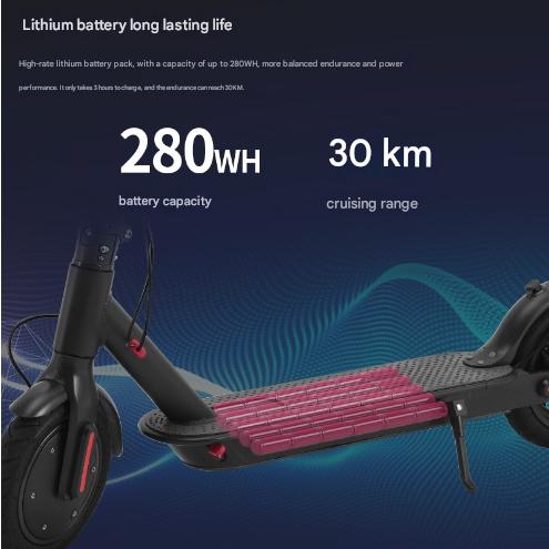 Electric Scooter, 10 Inch Electric Scooter Adult Electric Scooter, 30km Long Distance, 3 Speed ​​Modes, with APP Control, Dual Braking System, Dual Shock Absorption, Fast Charging Foldable Electric Scooter for Adults and Teenagers 5