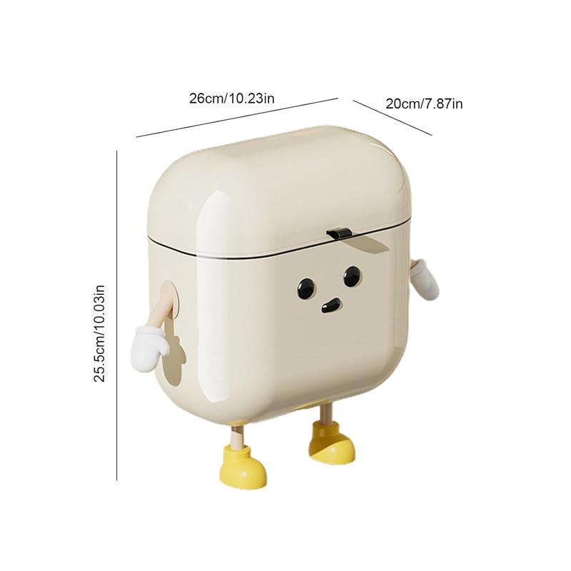 9L Hanging Trash Bin With Lid, Wall-mounted Kitchen Trash Can, Cream-Colored Trash Can, High AppearanceLevel, For Food Waste And Bathroom, Cupboard, Cabinet Door 4
