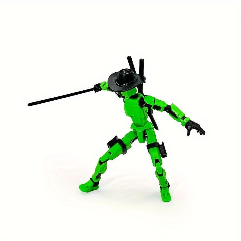 Poseable T13 Action Figure with Weapon Accessories – Multi-Jointed Articulated Titan 13 Dummy Collectible, Desktop Decor for Gamers, Durable ABS, Ages 14+ – Bendables Series 4