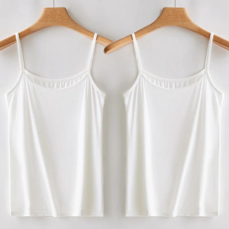 Summer Simple Sling Camisoles Women Girls Crop Top Sleeveless Shirt Lady Bralette Tops Strap Skinny Camisole Base Vest Tops 8