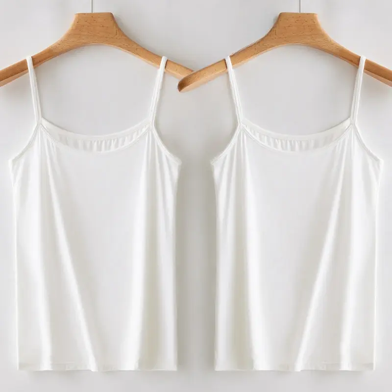 Summer Simple Sling Camisoles Women Girls Crop Top Sleeveless Shirt Lady Bralette Tops Strap Skinny Camisole Base Vest Tops 8