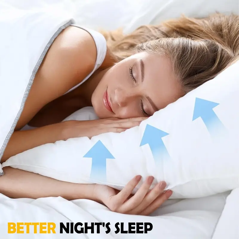 2 Pack Egyptian Cotton Blend Bounce Back Pillows Hotel Quality Soft Medium Support for Pain Relief by OLIVIA ROCCO 4