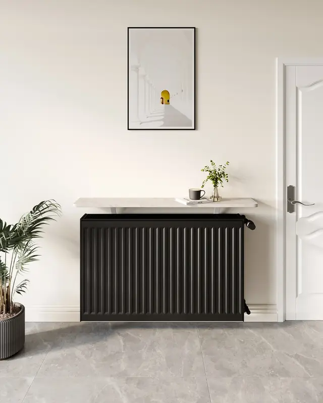 Rounded-edge Floating Radiator Shelf with Included Brackets, No Need for Drilling 2