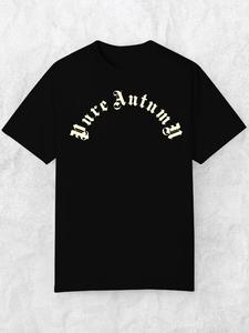 Men's Letter Print Round Neck Tee, Casual Summer Clothes Loose Short Sleeve Crew Neck T-shirt for Summer, Men's Top for Daily Wear