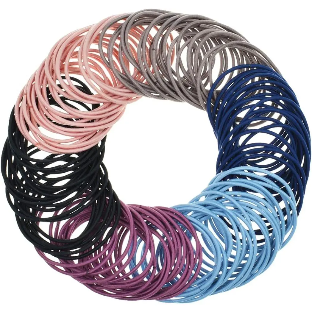 120 Pcs Gentle Hair Ties 6 Colors| Snag-Free Ponytail Holders & Braid Bands| Soft Elastic for Girls/Women/Thin Hair (No Breakage)