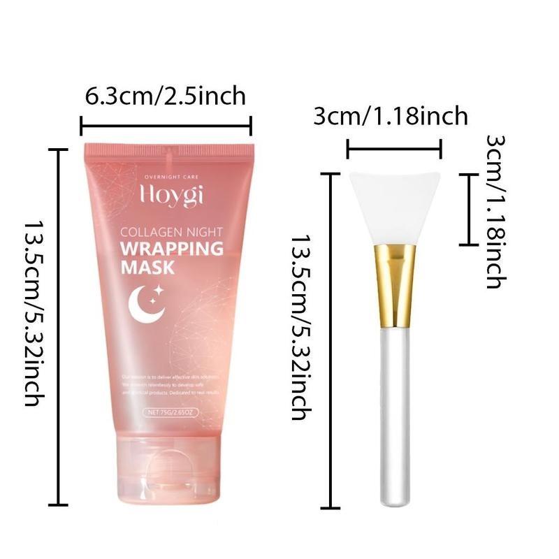 Collagen Night Wrapping Mask, 2 Counts Peel Off Facial Mask Pack - Elasticity & Hydration Care, Reduces Sagging & Dullness - Hydrolyzed Collagen For Glowing Skin Care, Christmas Gift, Skincare Products 1