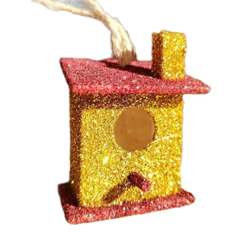 Small Hanging Glitter Birdbox, confetti glitter bomb 0
