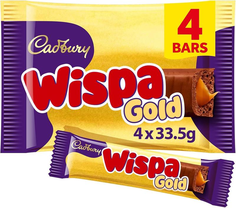 Product Introduction of Cadbury Wispa Gold – 4 x 38.3g Bars | Indulgent Milk Chocolate with a Smooth Caramel Centre | Perfect for Snacking or Sharing dubai  chocolate  pads 2