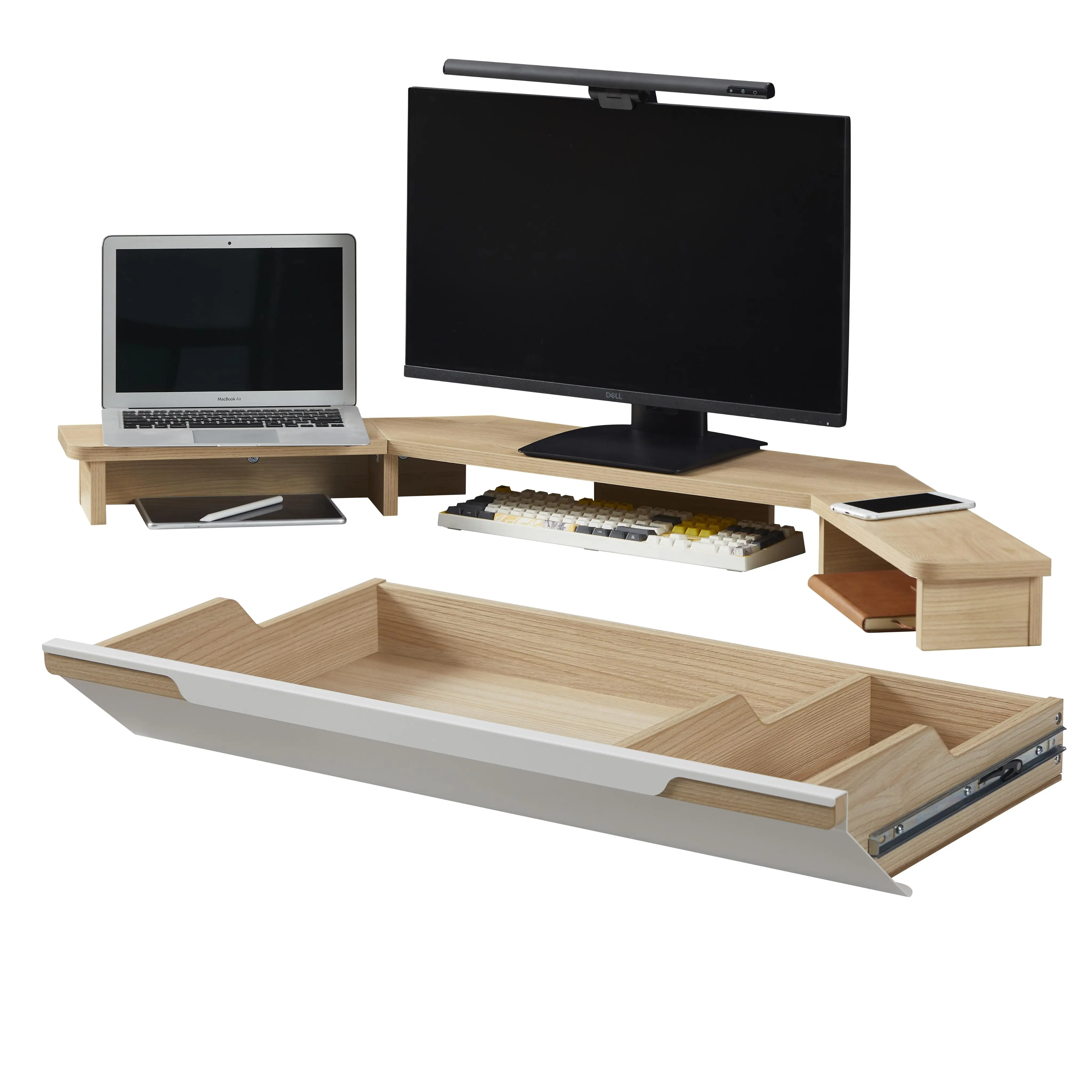 K314 Corner Standing Desk Accessory Set