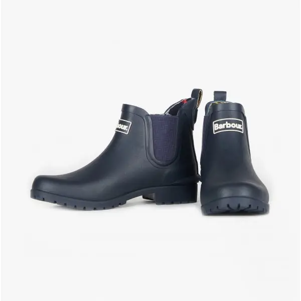 Barbour WILTON Womens Chelsea Wellington Boots Navy Activewear 4