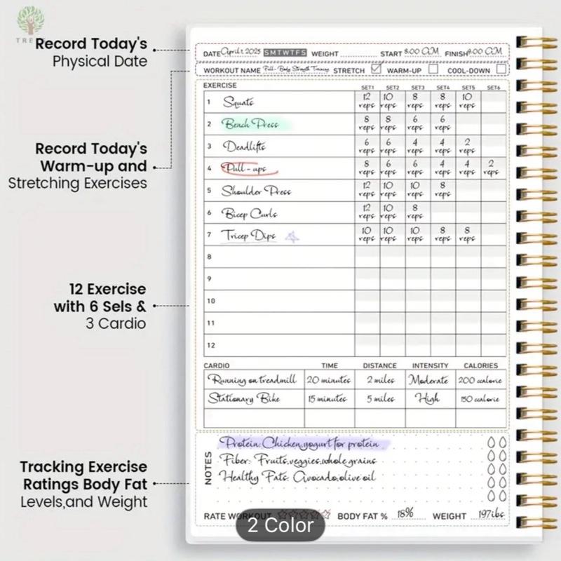 Fitness Planner Notebook - Daily Workout Tracker, Goal Setting, and Body Measurement 5