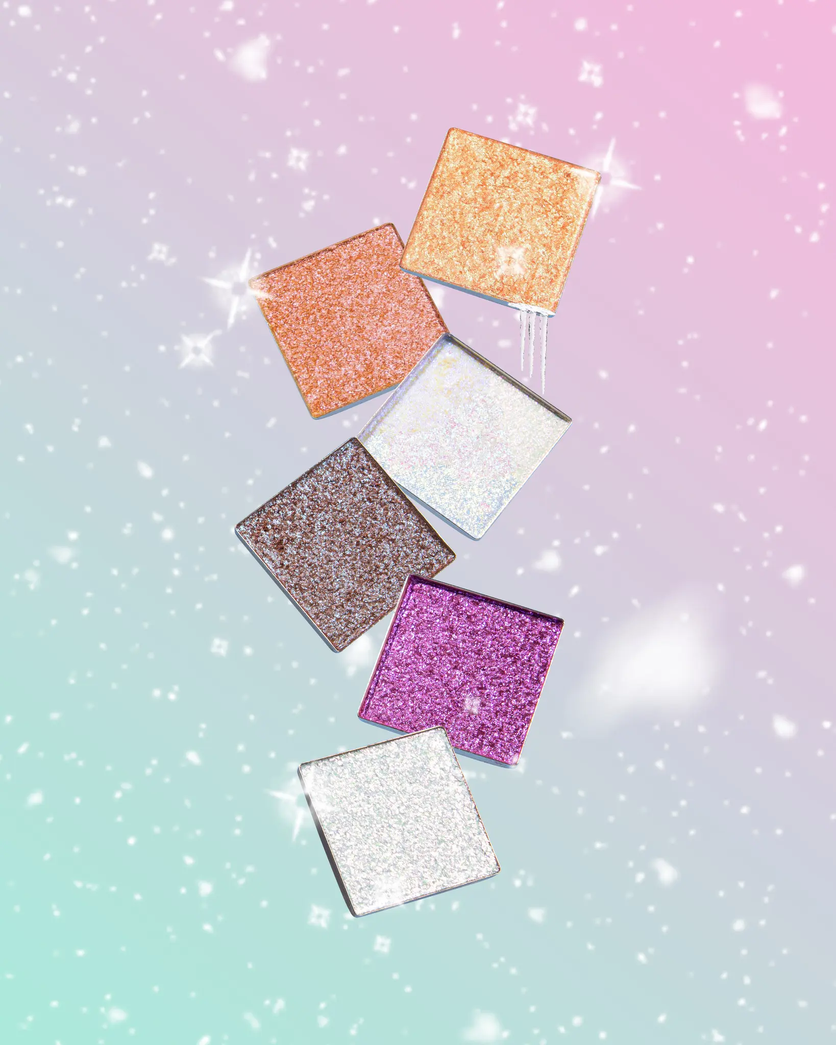 Enchanted frost, icy, iridescent, sparkle, pressed eyeshadow