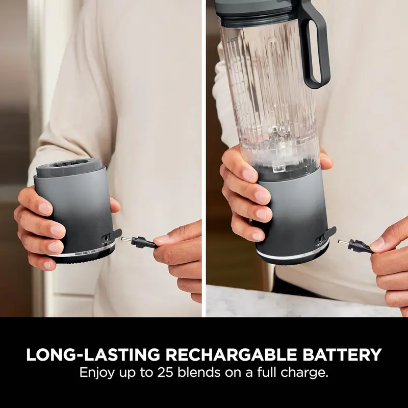 Blast Max Portable Blender, 570ml, Rechargeable Battery, Blending Cup & Leak-proof Lid, 3x Blend Functions, Makes Smoothies, Protein Shakes, Blends Ice & Frozen Fruit, Cool Grey BC251UKGY 1