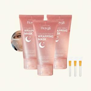 collagen overnight wrapping peel off facial mask pack - elasticity & hydration care, reduces sagging & dullness - hydrolyzed collagen for glowing skin care