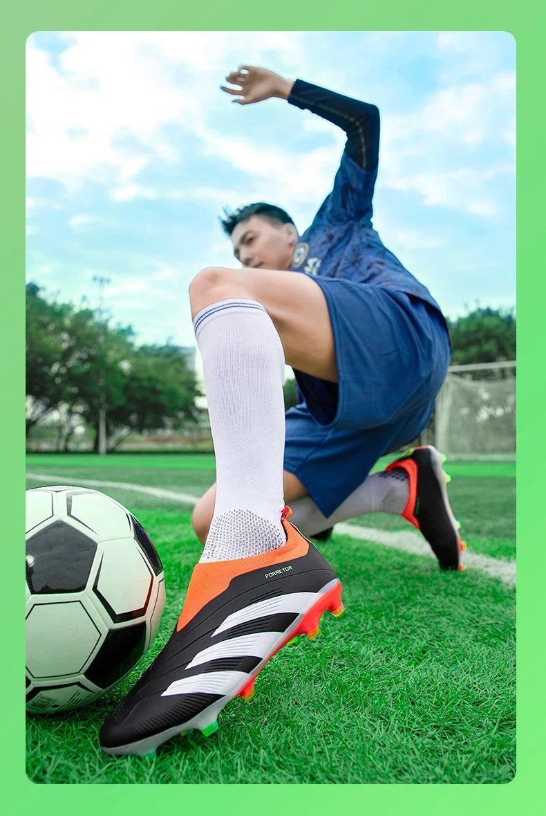 Product Introduction of New Men Original Football Shoes Indoor Society Professional Non Slip Soccer Ultralight Shoes Grass Training Kids Match Sneaker 1