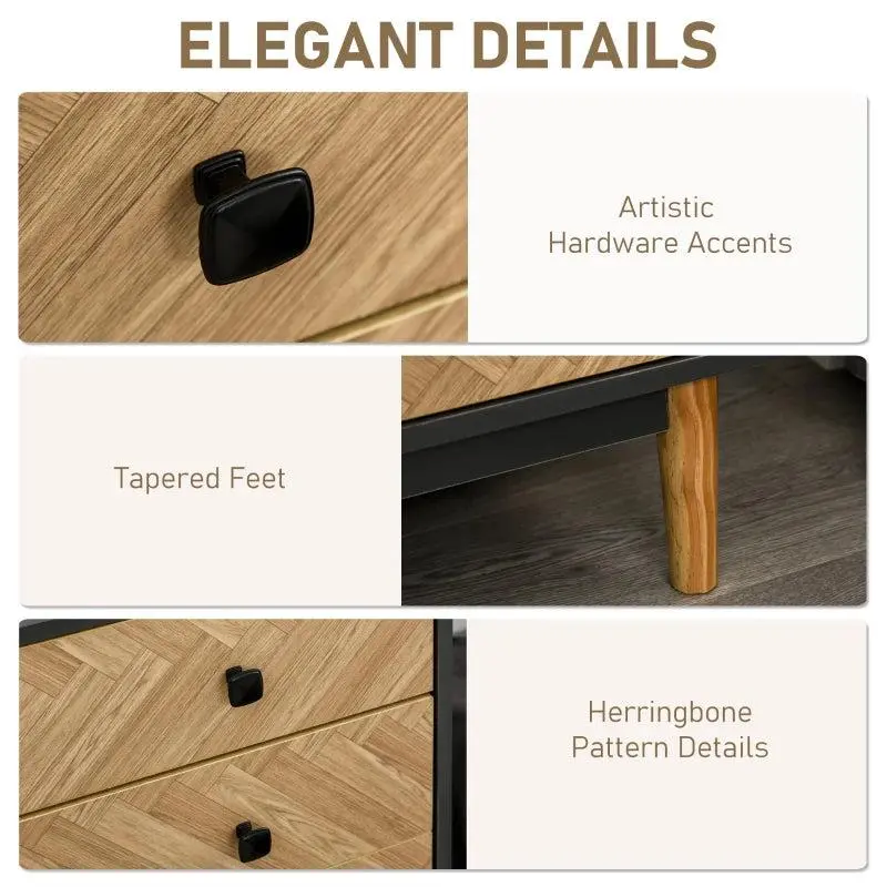 5-Drawer Chest with Metal Handles for Bedroom 5
