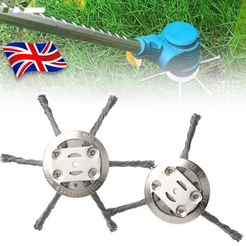 6" Grass Strimmer Head Trimmer Brush Steel Wire Wheel Garden Weed trimmer UK