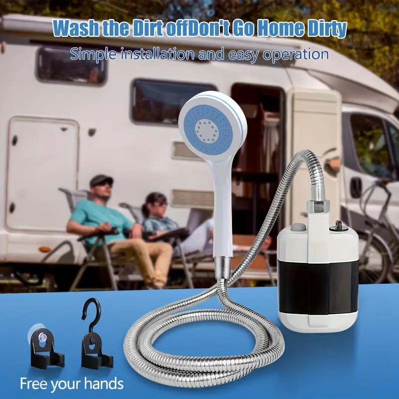 ANIELGARD   Travel & Camping Portable Handheld Shower with Water Filtration System, Perfect for RV, Home Travel, Garden Use - 4-5 Liter/min Water Flow, a Must-Have for Trips 3