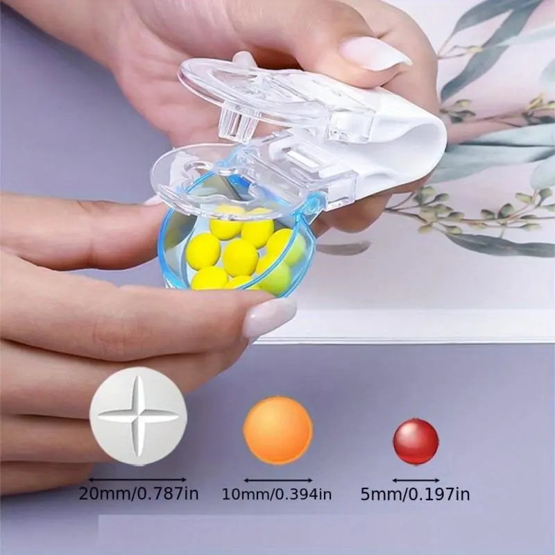 Portable Pill Extractor, 2pcs Mini Pill Extractor with Storage Box Design, Pill Extractor for Elderly, Disabled, Arthritis Hand Weak, Simple Press Pill Extractor 3