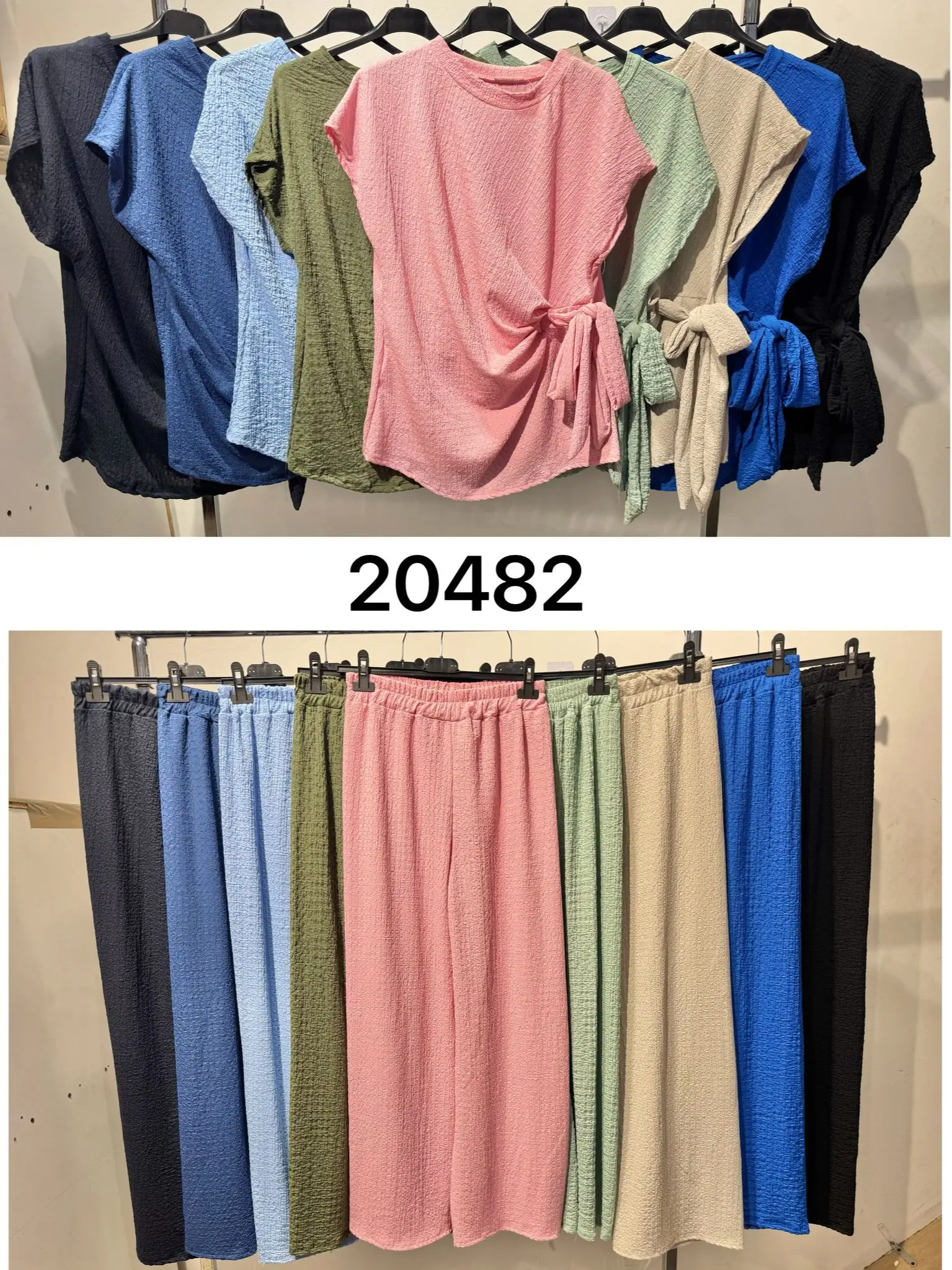 Tie Side Top with matching wide leg Trouser Women's summer Casual set