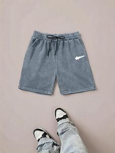 Men's Star Print Loose Washed Shorts, Casual Comfy Breathable Shorts for Summer, Fashion Men's Bottoms for Daily Wear, Menswear, Breathable Soft Shorts, Loose Fit Shorts, Elastic Loose Shorts