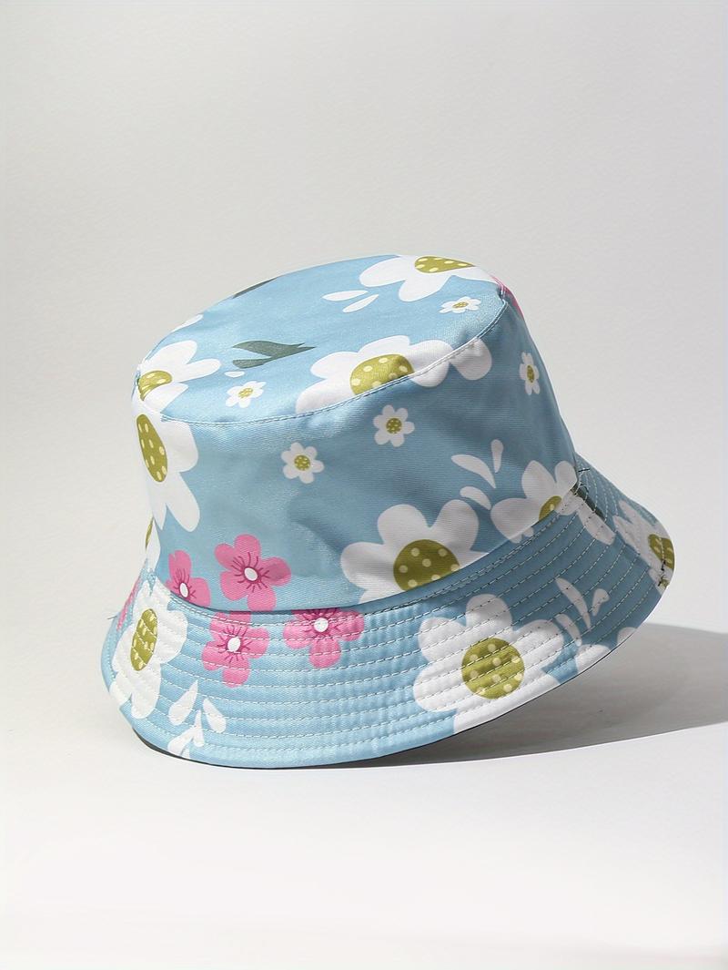 Product Introduction of Women's Cute Floral Bucket Hat, Summer Beach Casual Style, Breathable Sun Protection Fisherman Cap, 2023 New, Beach Casual 2