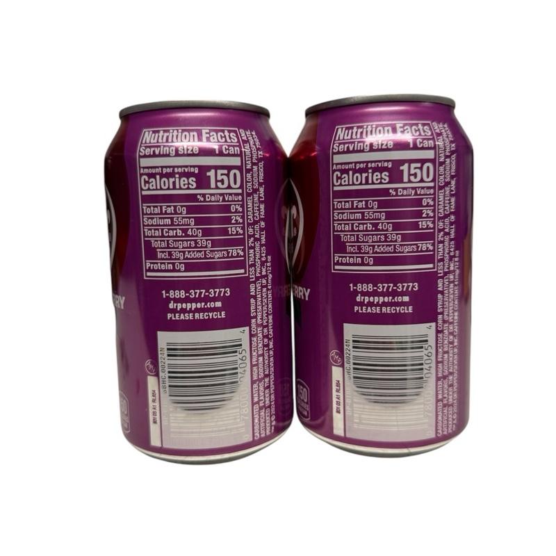 Dr Pepper Blackberry 355ml (2 Cans) American Imported New flavour! Beverage Taffy 1