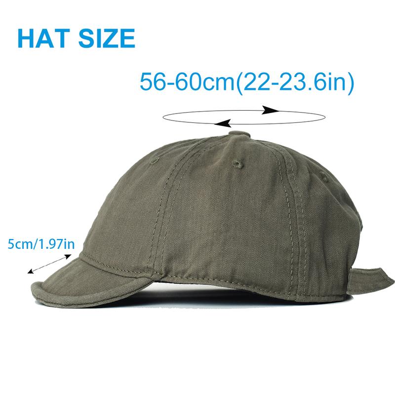 Vintage Short Brim Cotton Baseball Cap Men Women Dad Hat Adjustable Trucker Style Low Profile Caps 5